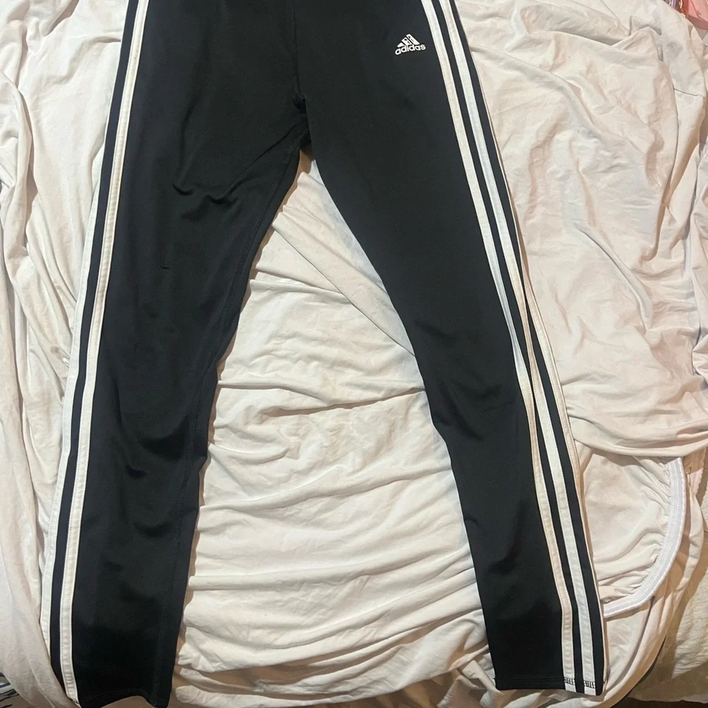 Adidas Black Tights with‎ White Accents